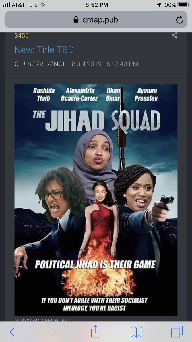 Busy day and evening. New  #qanon.  #jihadsquad speaks for itself. Brilliant anons. Brilliant. Sure don’t hear FakeNews talking about  @potus appointing first ever black female general. Leftists are divorced from reality.