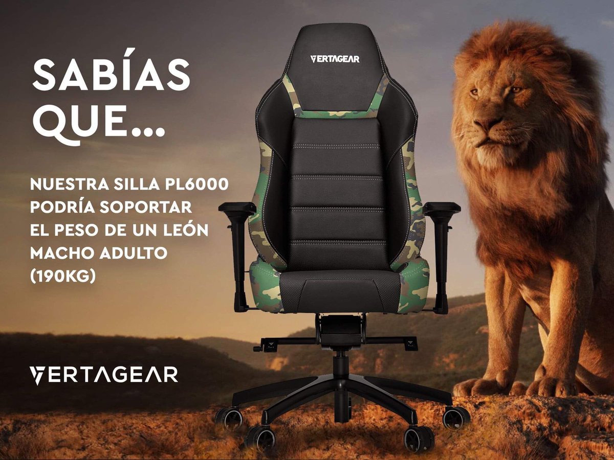 Nuestra silla PL6000 podría aguantar el peso de Mufasa o Simba, ¿qué esperas para tener la tuya? 😀 
#vertagearperu #comodidad #sillagamer #gamer #gaming #videogames #reyleon #pl6000