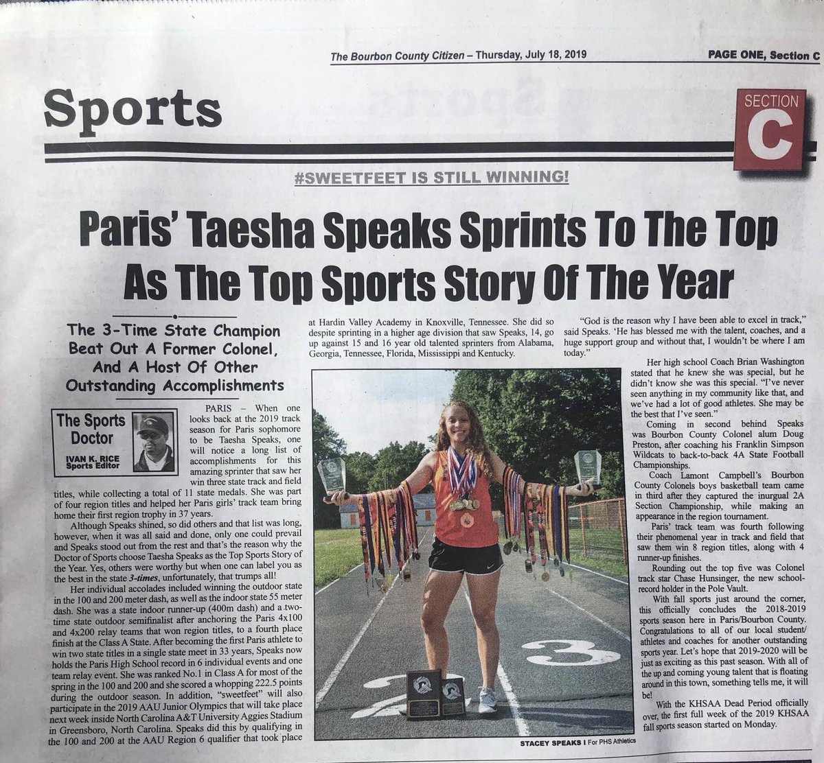 I love the way our community, the local media, and Paris High School supports my daughter! Good stuff! Appreciate all you do <a href="/doctorofsports/">Ivan K. Rice</a>