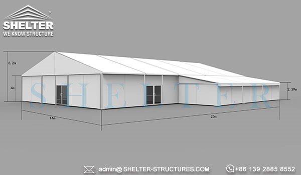 [Solution of warehouse attached on an existing building] #Storage #tent designed with side extension to cover temporary warehouse or loading area next to a solid building. 
100% customizable according to clients' demand.
🌐 warehousestructure.com