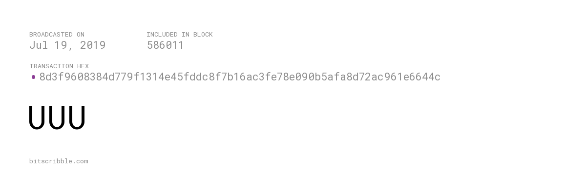 bitscribble_btc's tweet photo. UUU 

— Jul 19, 2019

https://t.co/l5zS5gB4BU https://t.co/myrhQywqrG