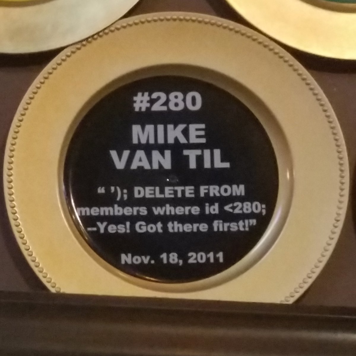 jeremybytes's tweet photo. Someone tried to do a SQL injection attack at The Flying Saucer in Kansas City, MO. https://t.co/2lX9BmSrDN