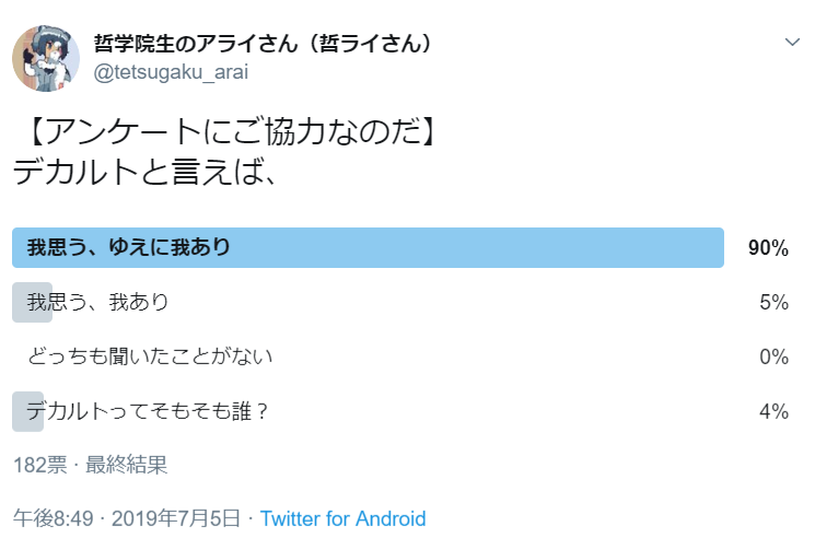 哲学話 我思うゆえに我あり と 我思う 我あり Twitter