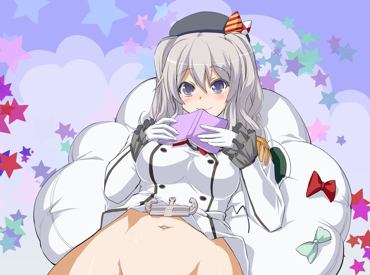 鹿島(艦これ) 「本を読む鹿島★ 」|ユーゴのイラスト