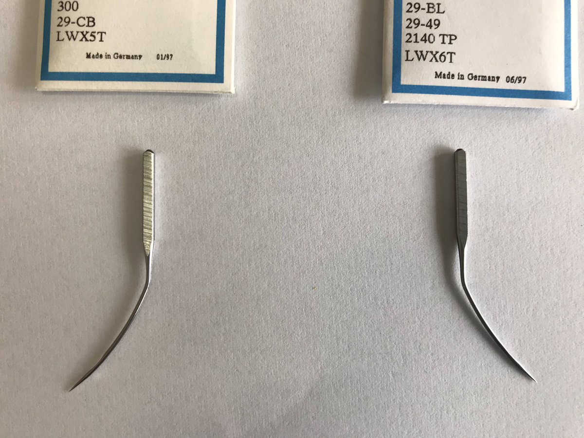 佐藤玲子 ミシン屋 工業部 まつり縫いミシンの針 シュメッツ 251 Lg と Lw 6t なにが違うのかカタログを見ても解らず実際に見てみたら解りました 針の曲がりが逆 全然違います 海外針の種類の見方は暗号 袋を見ても難しいどぇす 工業用