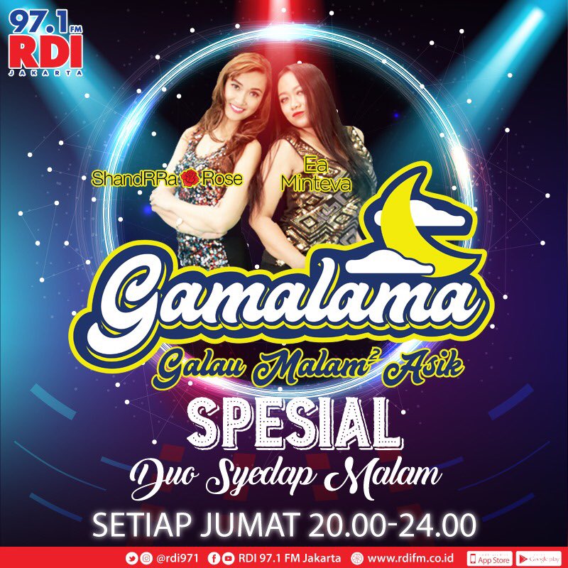 rdi971's tweet image. Sekarang setiap hari Jumat di GAMALAMA, bakalan ditemenin sama Duo Syedap Malam @shandRRa_rose dan @ea_minteva 

Ramein ya!

#gamalama #gamalamaspesial #duosyedapmalam @eanistyJKT @Eaofficial_id @EanistyBgr @shandraholic_id