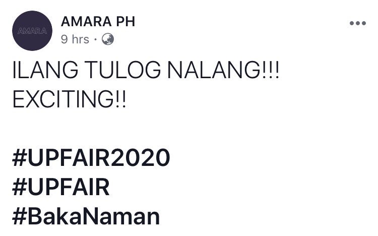 AmaraMusicPh's tweet photo. HALAA BAKA HINDI KAME MAKA TULOG SA SOBRANG EXCITED!
#UPFair
#UPFair2020 https://t.co/L7Jv7jbUCa