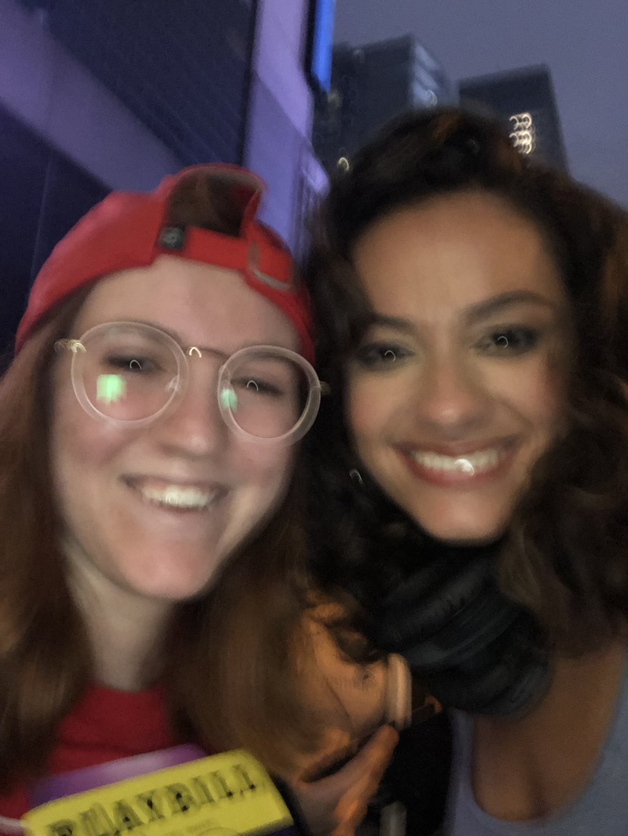 _emsmems's tweet photo. BEST NIGHT EVER!!!! I know it’s blurry but she made me nervous. 😂 I should have asked her to take it but oh well, I’ll be back. Thank you @ThePromMusical you never disappoint #backtobackshows https://t.co/chya0zJ5AV