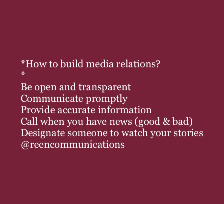 ReenComms's tweet photo. Media relations!
.
.
.
#ReenCommunications #mediarelations #PR #Fridayfavorite #SMSSU2019 https://t.co/sS04aKoLmA