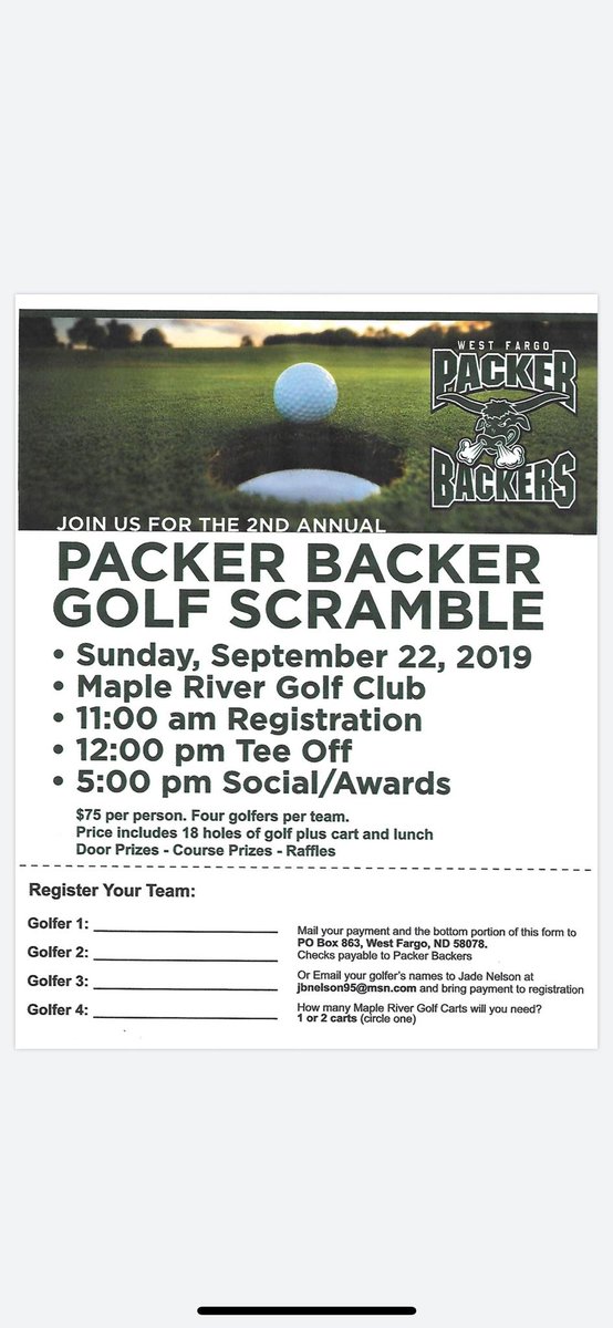 WFPackerHockey's tweet photo. Time to dust off the ole irons... The 2nd annual @wfpackerbackers golf scramble ⛳ is set for September 22. #wfpackerbackers #wfpackerhockey @WFPackerHockey https://t.co/SBeeHpnso9