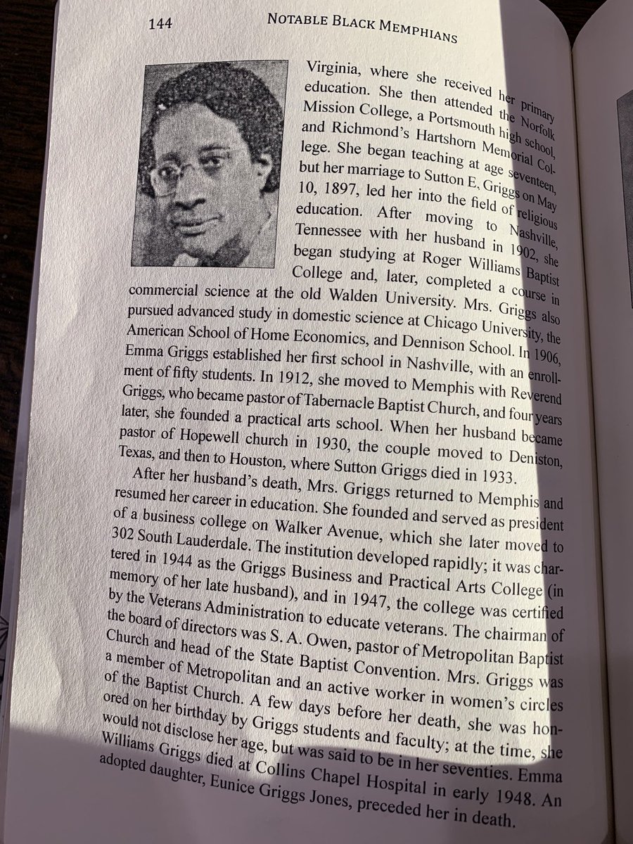 I needed to hold this book. I needed more than this excerpt. My friend asked, “Wanna go to the library?” I nodded. We were out! After a 10 minute drive, I was sitting in front of the text...and I was looking at the founder of Grigg’s Business College. Emma J. Williams-Griggs.
