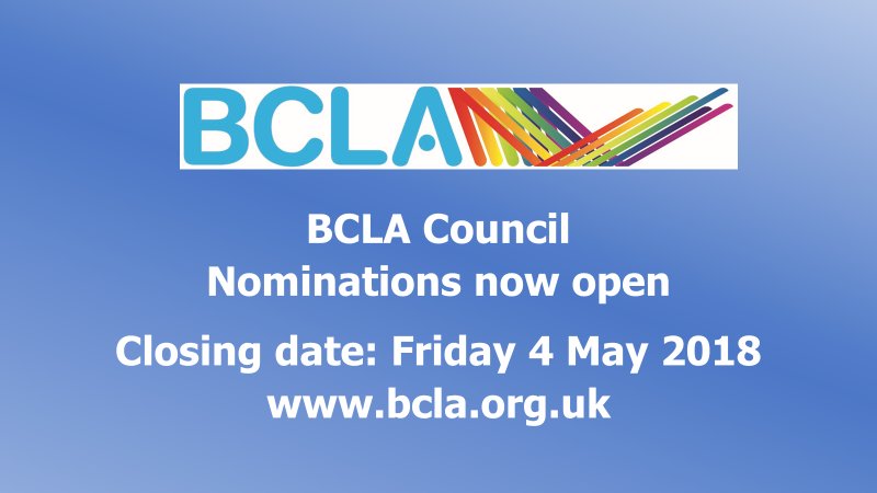 We are looking for “committed” and “passionate” members to put themselves forward to represent their peers and shape the future of the organisation. Nominations are now open for the BCLA Council elections.

bcla.org.uk/Public/News/Bl…