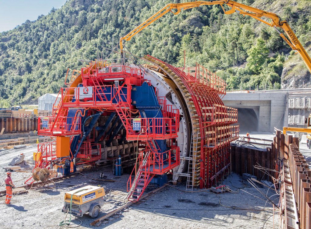 Sika's tweet photo. Sika provided 185,000 cubic meters of concrete, 150,000 cubic meters of shotcrete and 150,000 square meters of waterproofing systems for the new Visp Tunnel in Valais. #WeAreSika https://t.co/RQuAr90PhD