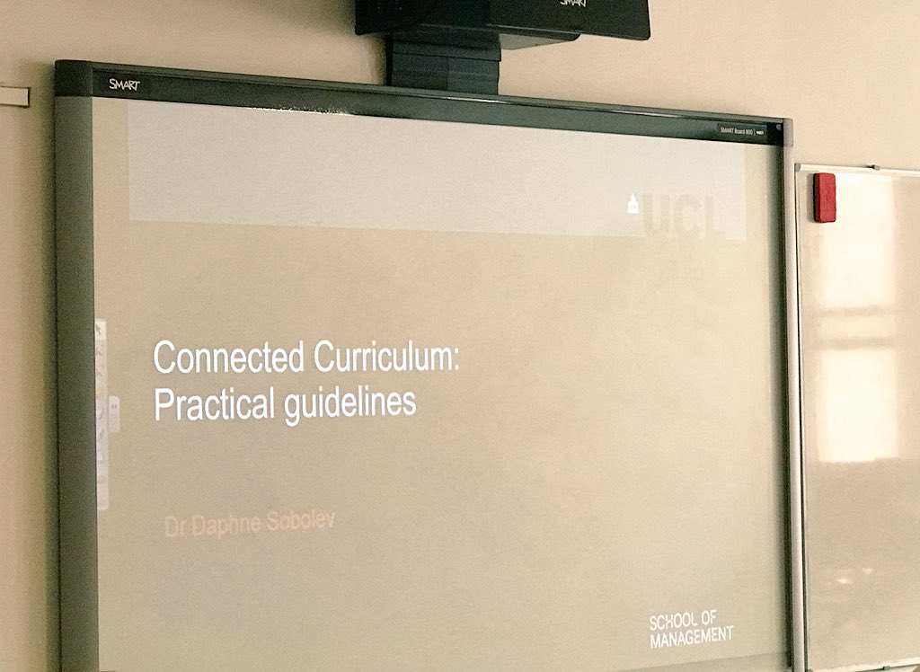 Great representation from <a href="/UCLSoM/">UCL School of Management</a> at #UCLEducationConference next up Daphne Sobolev who will provide us some practical guidelines #engagingstudentsinresearch
