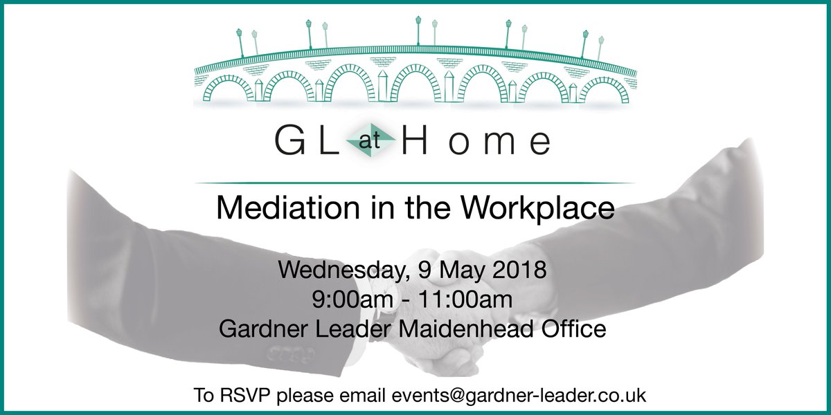 GardnerLeader's tweet photo. Join @MichelleM_GL and guest presenter Marc Reid - @Mediation4 for an introduction to mediation in the workplace #GLatHome #Maidenhead https://t.co/qkDxikMImq