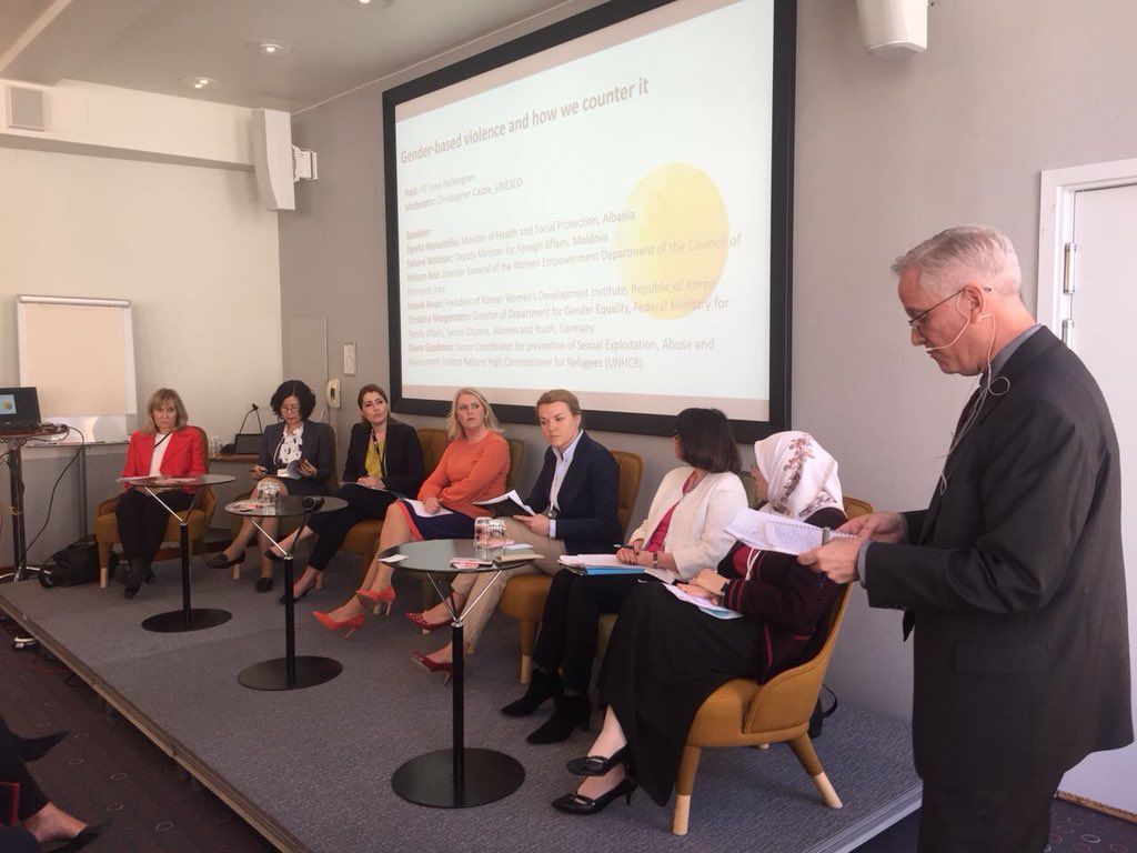 GManastirliu's tweet photo. #StockholmGenderForum
Talks on Gender-based violence and how to counter it!
We are committed to work everyday in a multisectorial approach #LegalProtection #SupportServicesForWomen&Children #ChangingGenderStereotypes ππΌ joint forces to tackle GBV #GenderEqualWorld https://t.co/dQTORs7DPf