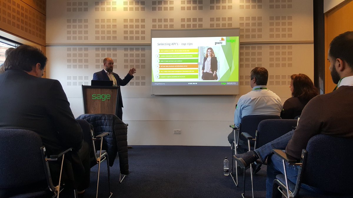 Marion_Carr's tweet photo. Learning some great tips on setting business KPIs and tracking with #SageBusinessCloud #Financials with @PwC #SageSessions https://t.co/Z5DbTpHb0M