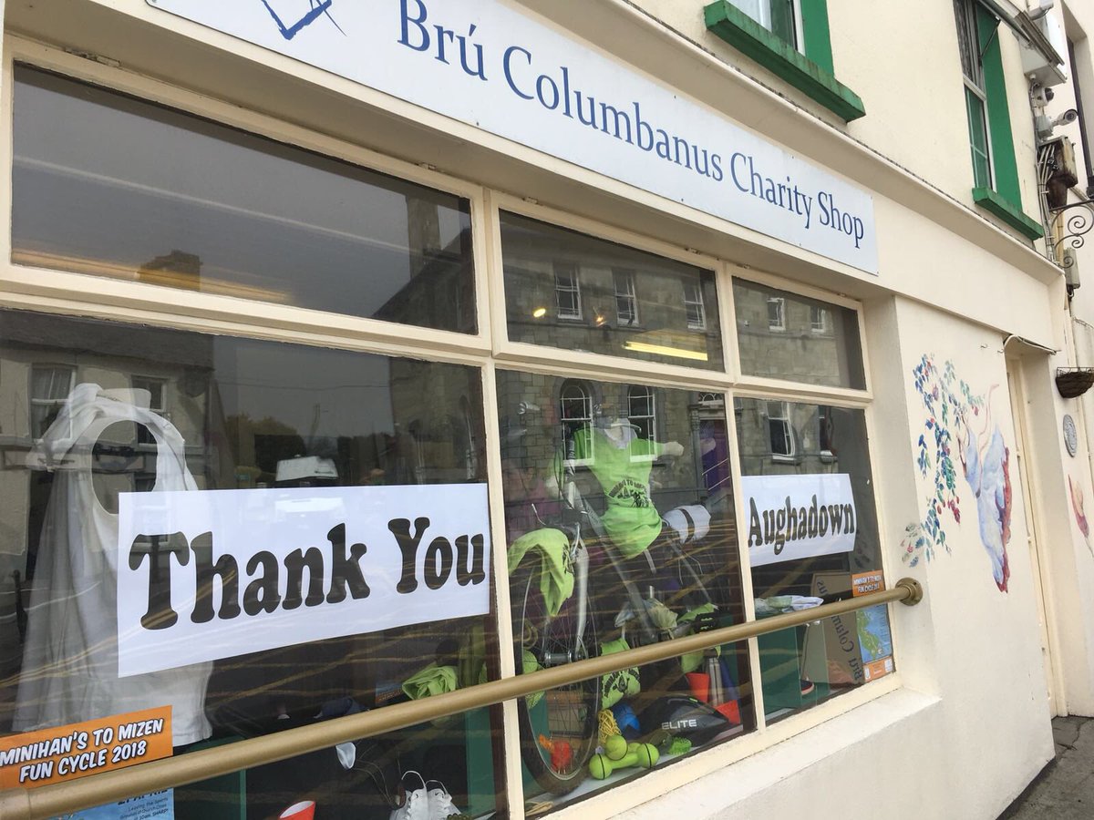 M2MFunCycle's tweet photo. Great support by the team in the @brucolumbanus charity shop in Schull, see ye on Saturday on the way through. #supportlocal https://t.co/vjTYgeUzFW