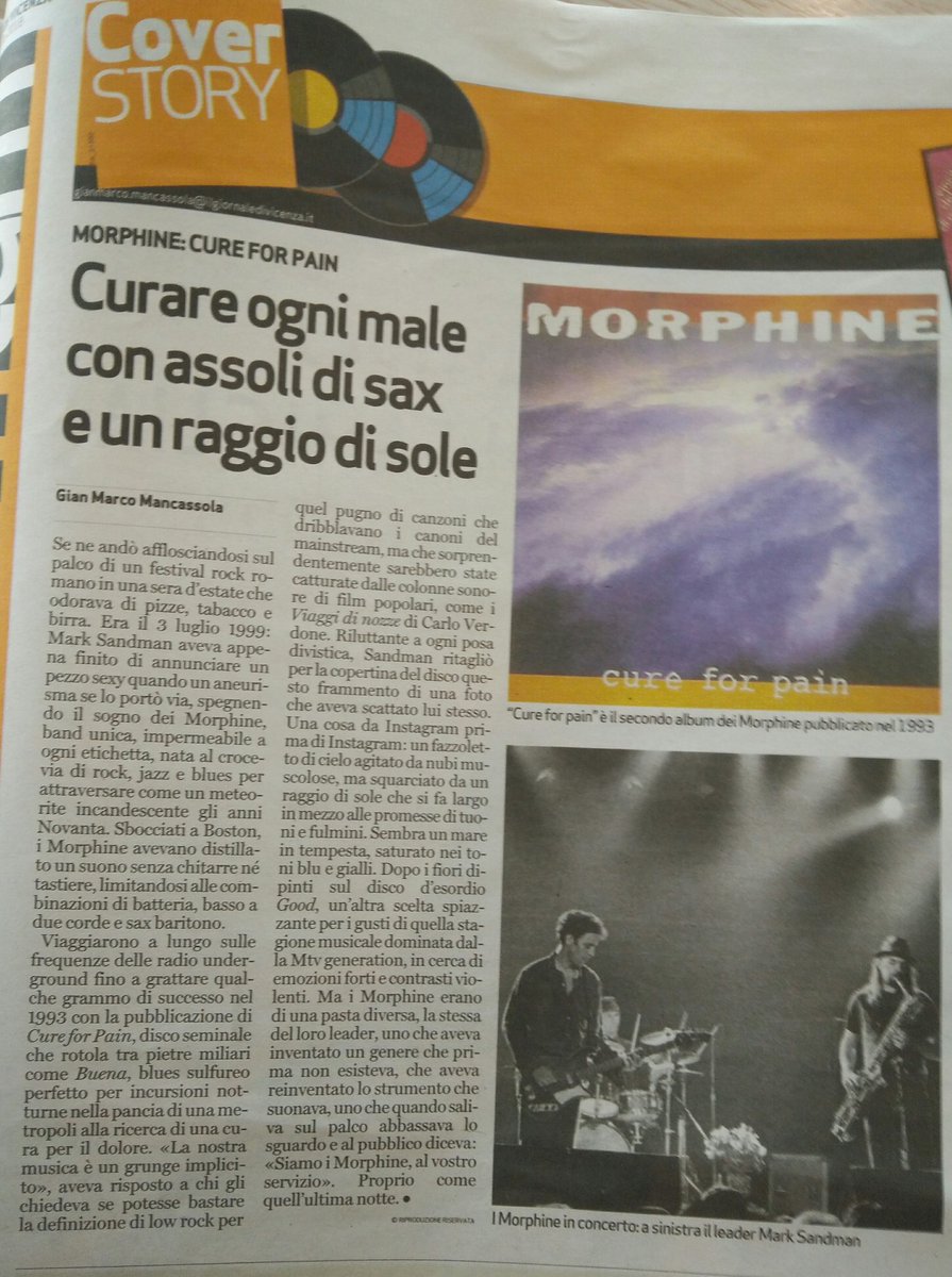 DirtyLittleRock's tweet photo. Leggere dei #Morphine sul giornale locale è tanto splendido quanto pazzesco.
Grande @gi_emme_emme! Grazie :)
@GiornaleVicenza https://t.co/GOsD0BU3re