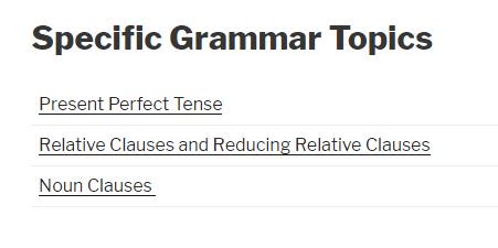 The ILC has started to add useful links to study specific grammar topics. Check our website for details. ilc.itu.edu.tr/?page_id=32#sp… If you have a topic suggestion, tweet and tell us!