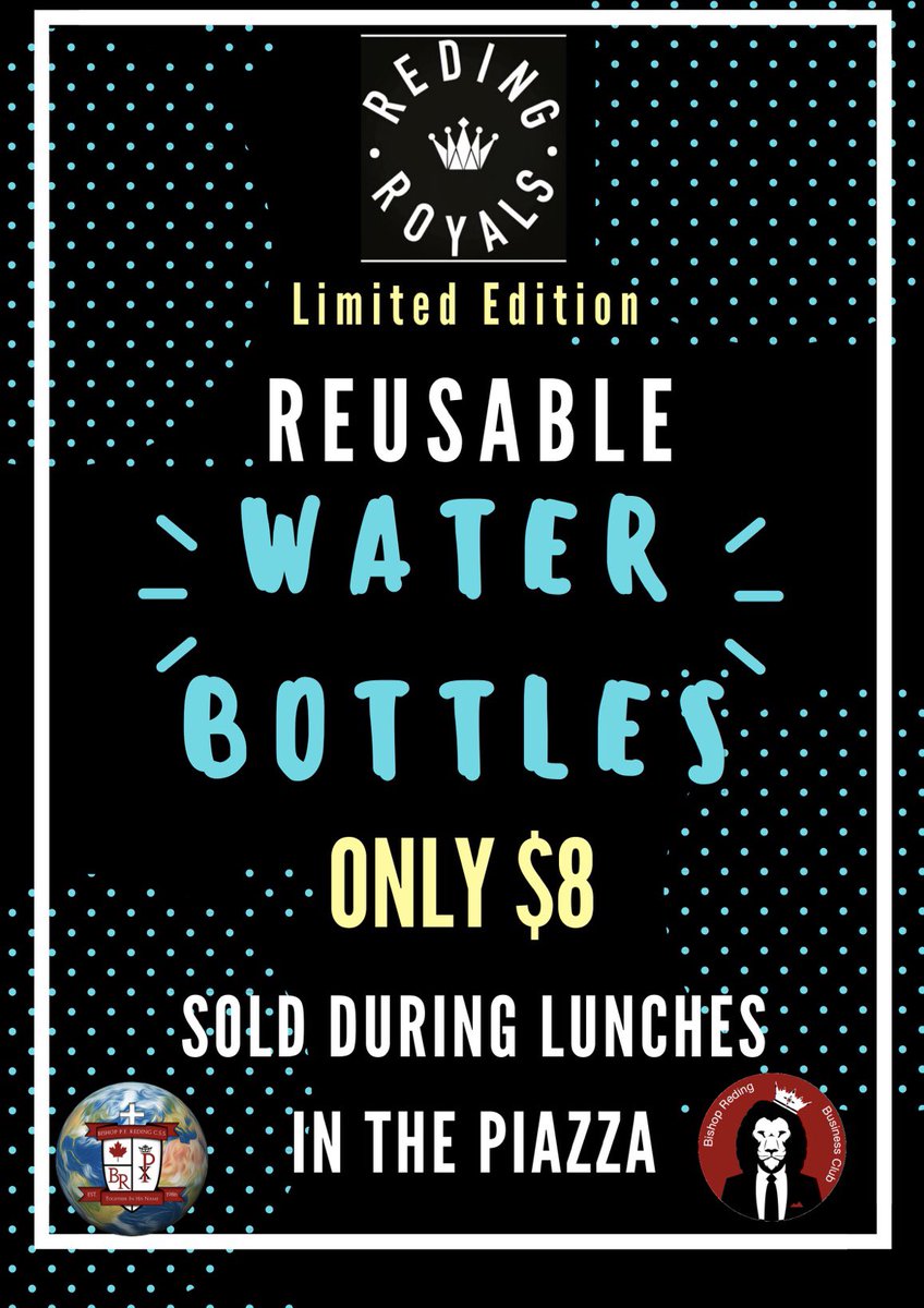 Just a reminder that we’re selling limited edition BR water bottles on all three lunches! ONLY $8!!!