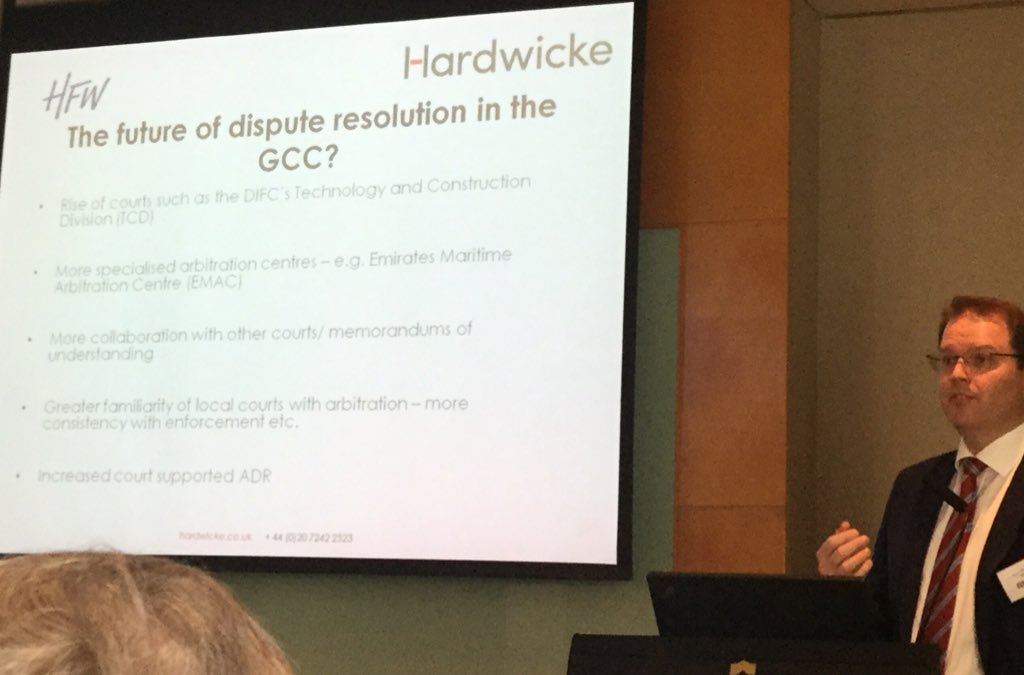 LimesladeC's tweet photo. Finishing his session, @hfw_law’s Beau McLaren looks at some possible ideas for the future of dispute resolution in this region... @hardwickelaw #CommercialMasterclass https://t.co/9KmTbtu5Vu