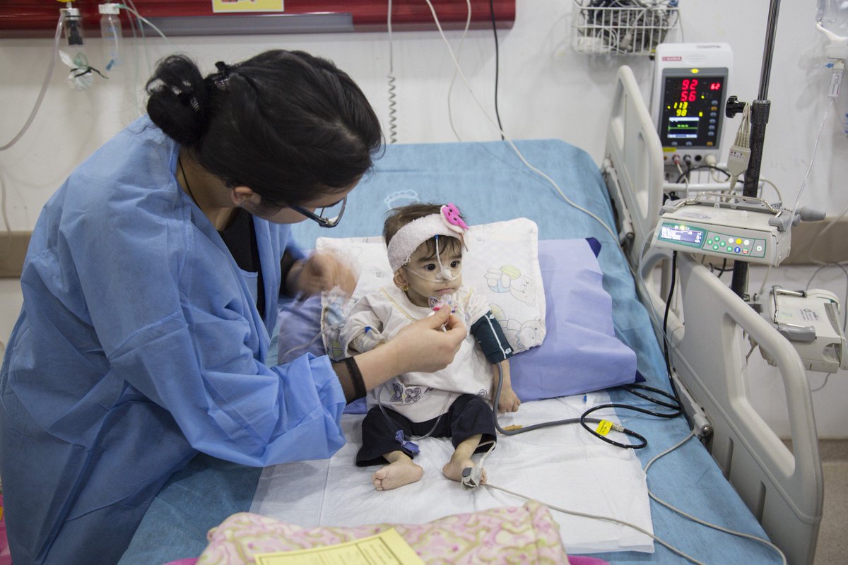 WHO's tweet photo. At the only paediatric hospital in Dohuk, #Iraq, 60% of patients are displaced Iraqis or Syrian refugees. WHO supports the hospital to bring quality care to the most vulnerable https://t.co/CU5hnshpbX #HealthforAll https://t.co/5G9F4ZAnvR