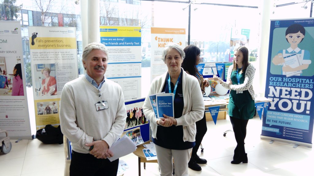 Patient Research Ambassadors promoting Diabetes Prevention Week at QA Hospital today #diabetesprevention @PHTresearch