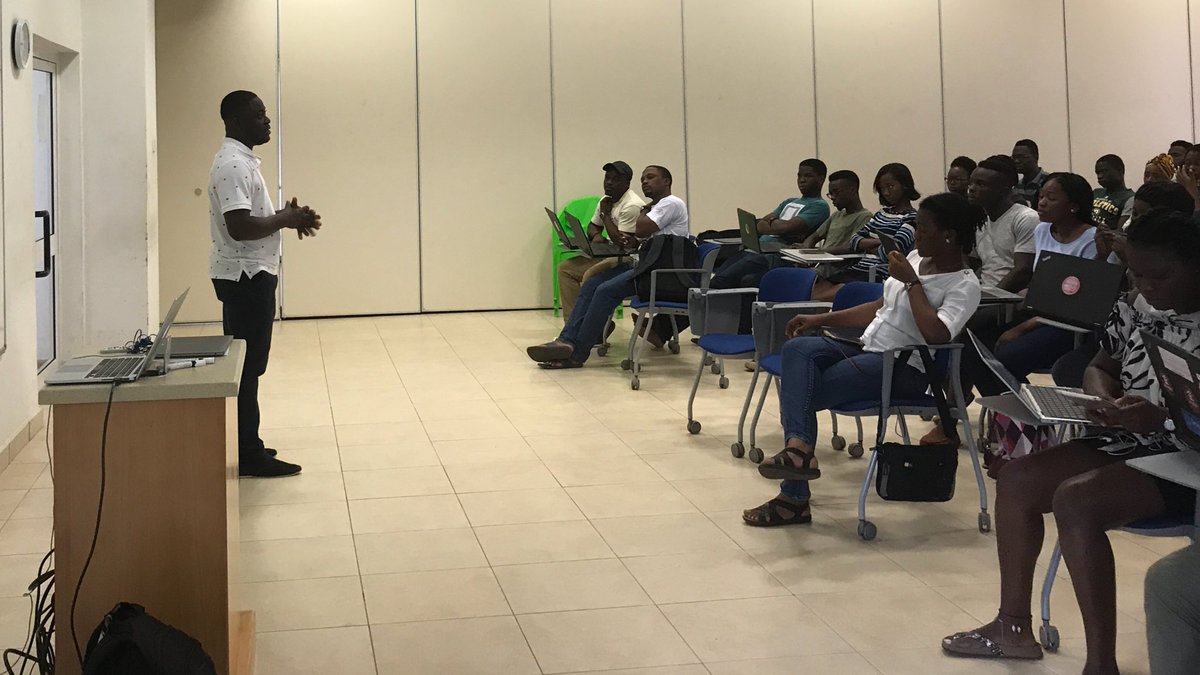kajsaha's tweet photo. Today @flixtey is visiting #AshST18 class #atAshesi to help us learn how to share our knowledge with the world by editing @Wikipedia. We are excited! https://t.co/DrgkoeFfJd