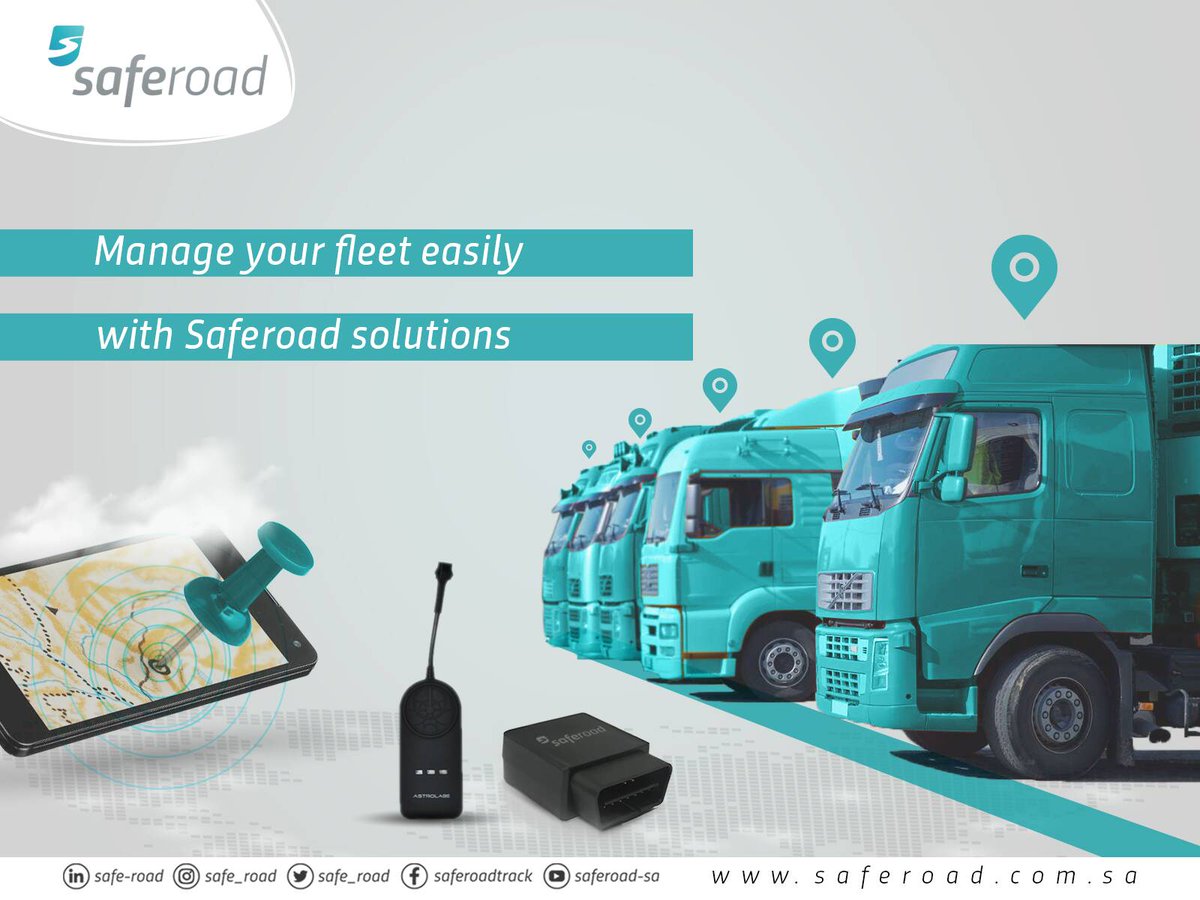 SAFE_ROAD's tweet photo. With the growth of your business, managing your fleet becomes more challenging, but with Saferoad's tracking devices that won't be a problem anymore

Check this link for more information
https://t.co/J6LZJO9Ury

#KSA #Safe_Road #Tracking_Device https://t.co/8V1e6Udq7j