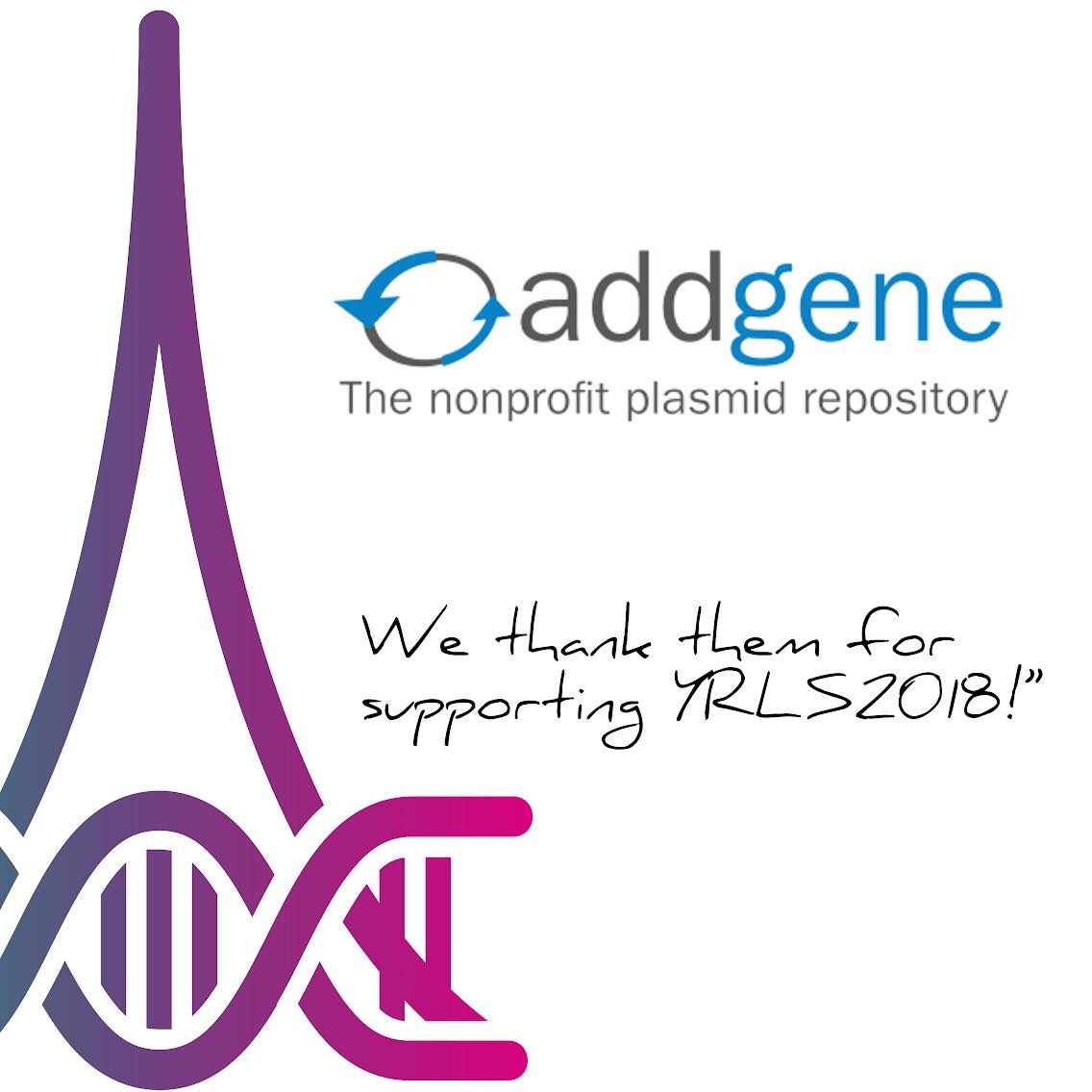 YRLS_federation's tweet photo. Having more than 50,000 unique #plasmids available on their online repository, @Addgene is a global, nonprofit organization dedicated to help scientists share plasmids. Addgene also provides #protocols , #blogposts , and #ebooks .
We thank them for supporting #YRLS2018 ! https://t.co/7rpJczKbQj