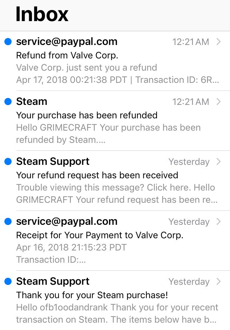 can you refund a steam game to paypal