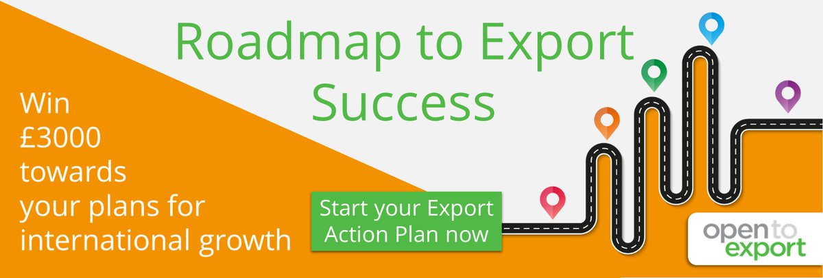 Enter the @OpentoExport competition for the change to win £3000 towards your #ExportActionPlan - info on how to apply is here: ow.ly/B9ZH30iP9F2