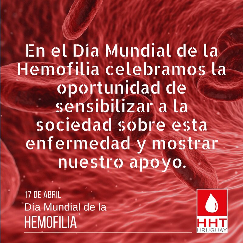 HHTUruguay's tweet photo. #DiaMundialHemofilia #HHT #HHTUruguay https://t.co/t3zMw7E2Kx