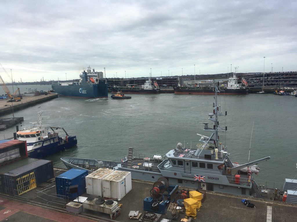 luke_earl's tweet photo. Exciting day outside of @NOCnews . Patrol vessels and cargo ships leaving and arriving. Been here a year and never gets old! #shiplife #boatsrcool https://t.co/nrgg4XmdOa