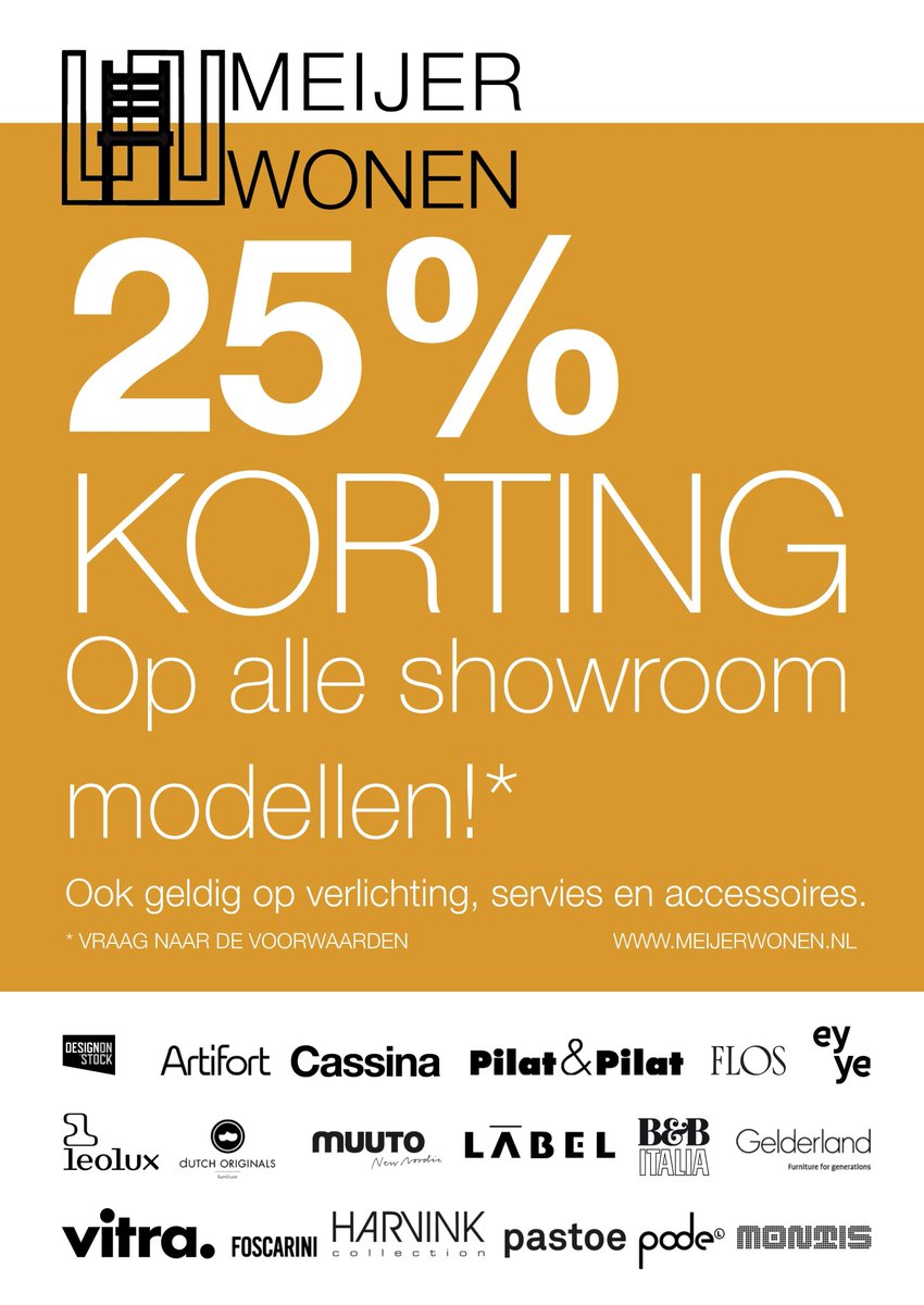 Woonboulevard Zwolle 25 jaar!
Daarom bij Meijer Wonen van 16 t/m 22 april ACTIE!