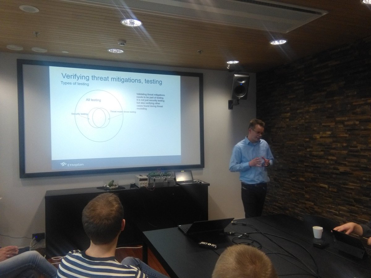 TurkuSec ry (@turkusec) on Twitter photo <a href="/hsusi/">Harri Susi</a> from <a href="/EtteplanIoT/">Embedded syst & IoT</a> is giving a talk on security testing of software at "Automated Testing Breakfast" in Turku #security #SoftwareTesting <a href="/hsusi/">Harri Susi</a> from <a href="/EtteplanIoT/">Embedded syst & IoT</a> is giving a talk on security testing of software at "Automated Testing Breakfast" in Turku #security #SoftwareTesting