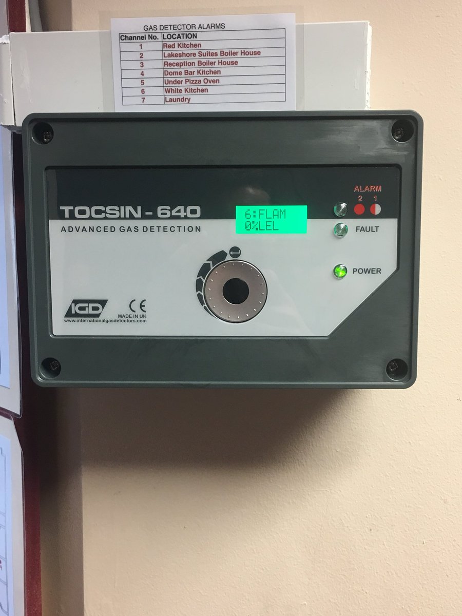 Recently installed Advanced Gas Detection System.  We have 7 LPG Gas Detectors installed in this system which is integrated to the Fire Detection System and Slam Shut Valves on Gas Lines.  This system has Detection options for all types of Gases.  Can us today.