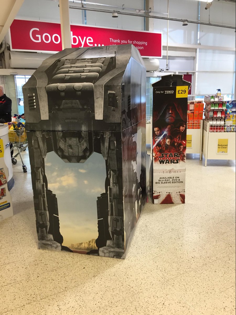 InStore_Europe's tweet photo. Red Alert! #StarWars AT - AT walker invading @Tesco in the UK!! #FoundInStore for the release of the #TheLastJedi on Blu-Ray and DVD, an awesome 3D display stand. Question is, will you be brave enough to get your copy under the eye of this steel monster?
#Retail #Merchandising https://t.co/x78t0i63uN
