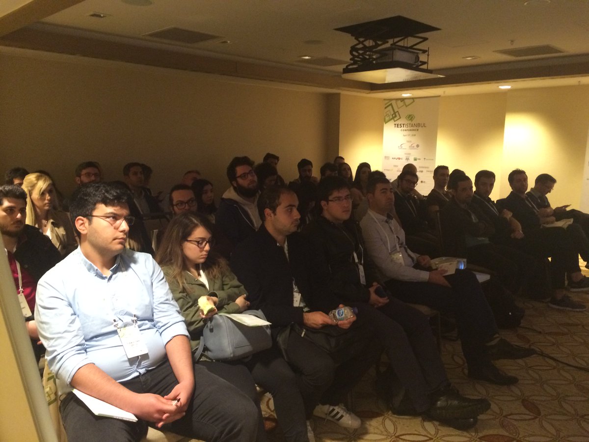 #TestIstanbul has also inspiring parallel sessions! Speaker Göktürk Erdoğan from <a href="/BayBayNakit/">test</a> is talking about "Behind The Scenes: #TestAutomation In Payment Systems"