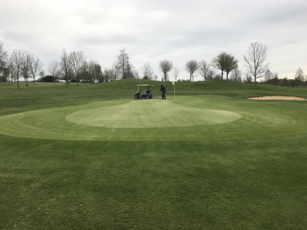 andycopeland088's tweet photo. Perfect morning for a light verti cut, cut, top dresss and a drag in. #truegreens #firm 😁 @IainBiggs @ChesDowns @CrownGolf @SkipseyArren @JG_GREENKEEPER https://t.co/2hP1BxZrkI