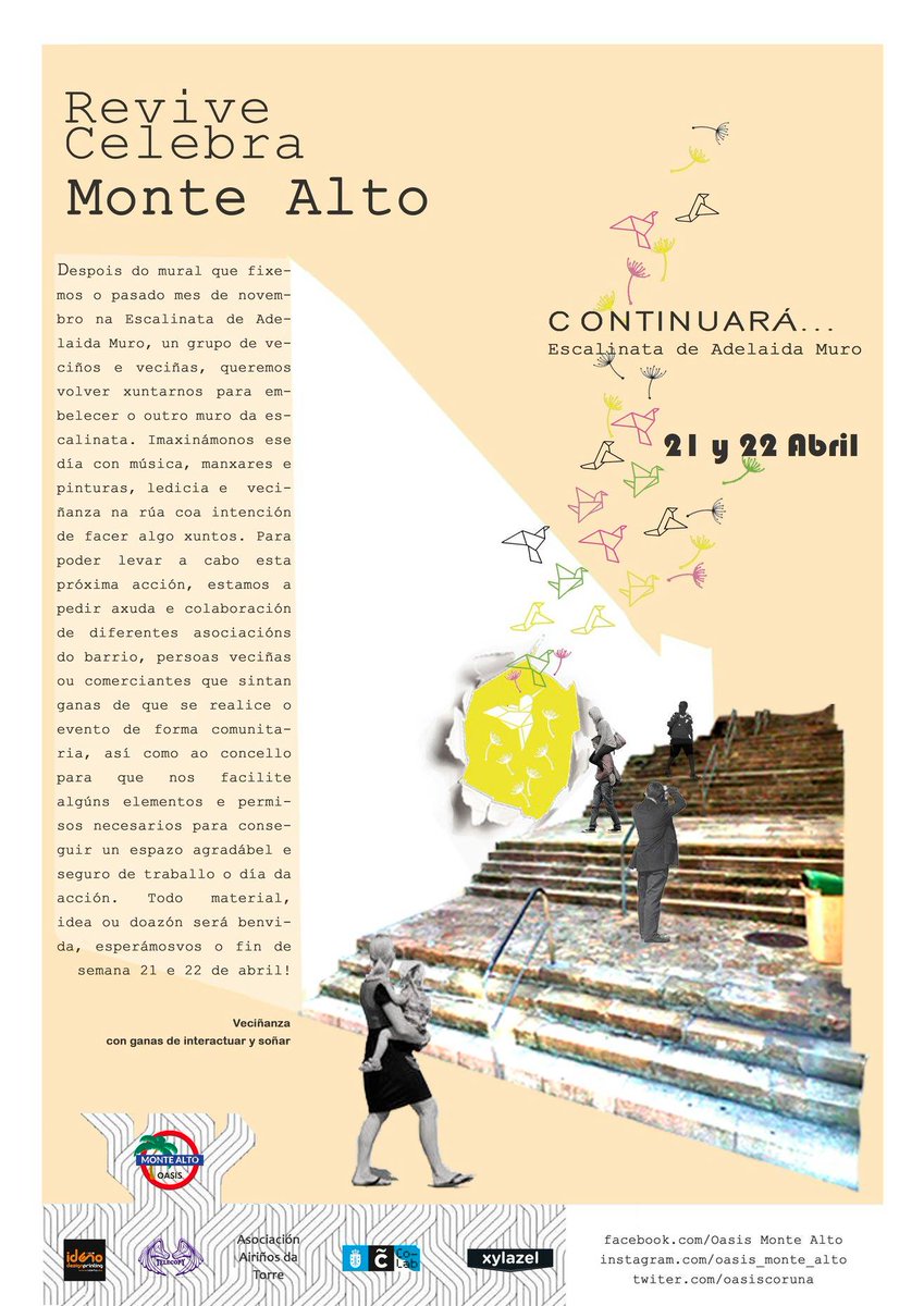corunaparticipa's tweet photo. Esta fin de semana volve @oasiscoruna  ás escaleiras de Adelaida Muro, para completar a acción de transformación do barrio. O que naceu como proxecto do #CoLabCoruna continúa vivo e xestionado participativamente pola veciñanza. https://t.co/cv1O677V0w