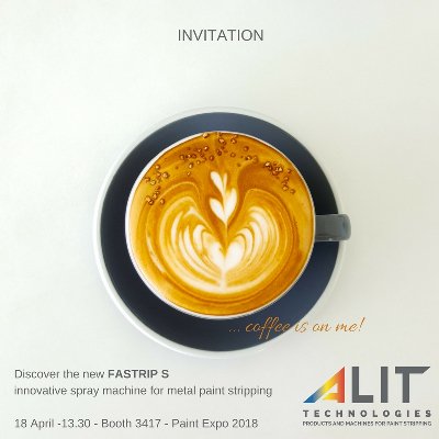 AlitTech's tweet photo. Here we are! #PaintExpo Booth 3417 Hall 3 #AlitTech team is looking forward to welcoming you. From the in-line chemical paint stripping of metals to the brand new vertical machine, discover our latest technologies #Fastrip #paintstripping https://t.co/4qlcML8Ovh
