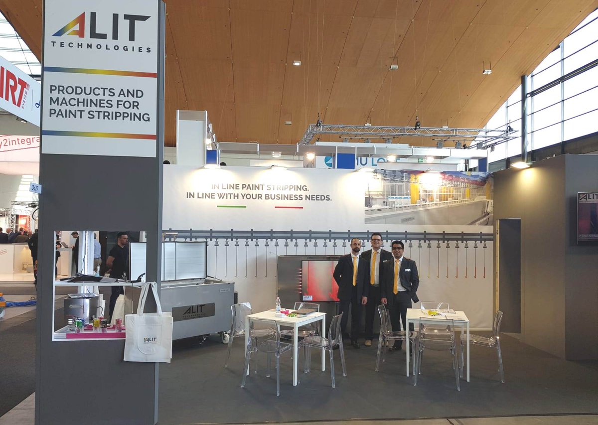 AlitTech's tweet photo. Here we are! #PaintExpo Booth 3417 Hall 3 #AlitTech team is looking forward to welcoming you. From the in-line chemical paint stripping of metals to the brand new vertical machine, discover our latest technologies #Fastrip #paintstripping https://t.co/4qlcML8Ovh