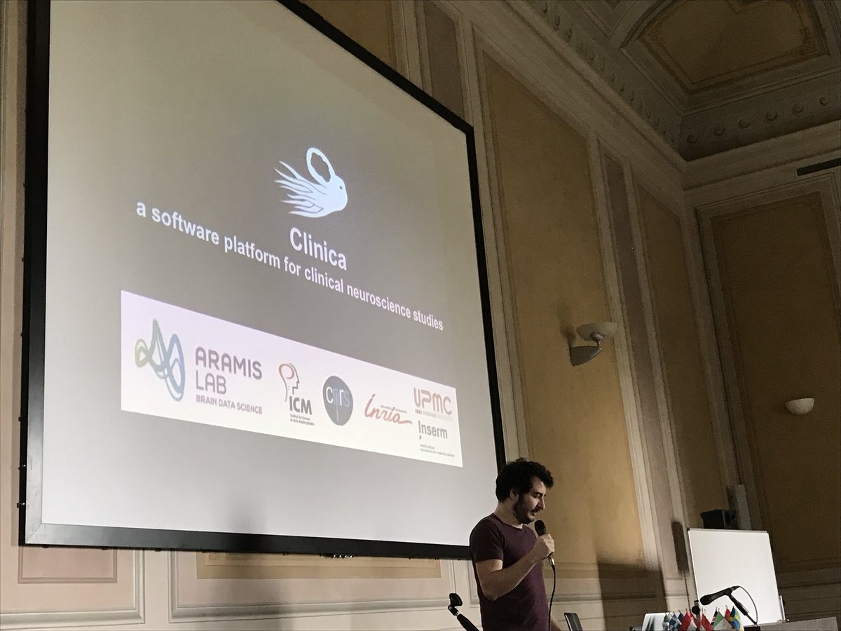 AramisLabParis's tweet photo. Arnaud Marcoux presenting clinica software at @AramisLabParis workshop in #Firenze . The most advanced pipeline systems for #neuroscience studies. #neuroimaging #reproducible #science #Statistical #learning https://t.co/l2NMFtNDvM https://t.co/4encjmzu9p