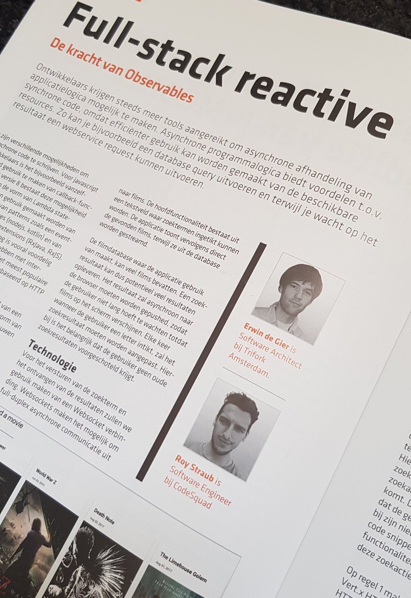 erwindeg's tweet image. Yeah, our article about reactive programming is published in the new issue of Java Magazine! @nljug #javamagazine