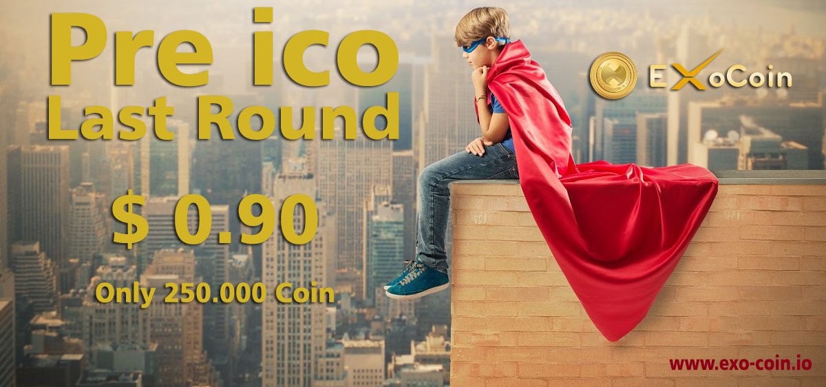 myexocoin's tweet photo. Exocoin Preico Last round Price $0.90 only 250.000 EXO
ICO exo will start in $1 dont miss it ...
#ICO #initialcoinoffering #blockchain #bitcoin #lending #cryptocurrency #PreICO #exocoin #EXO https://t.co/R3LqPy1ywK