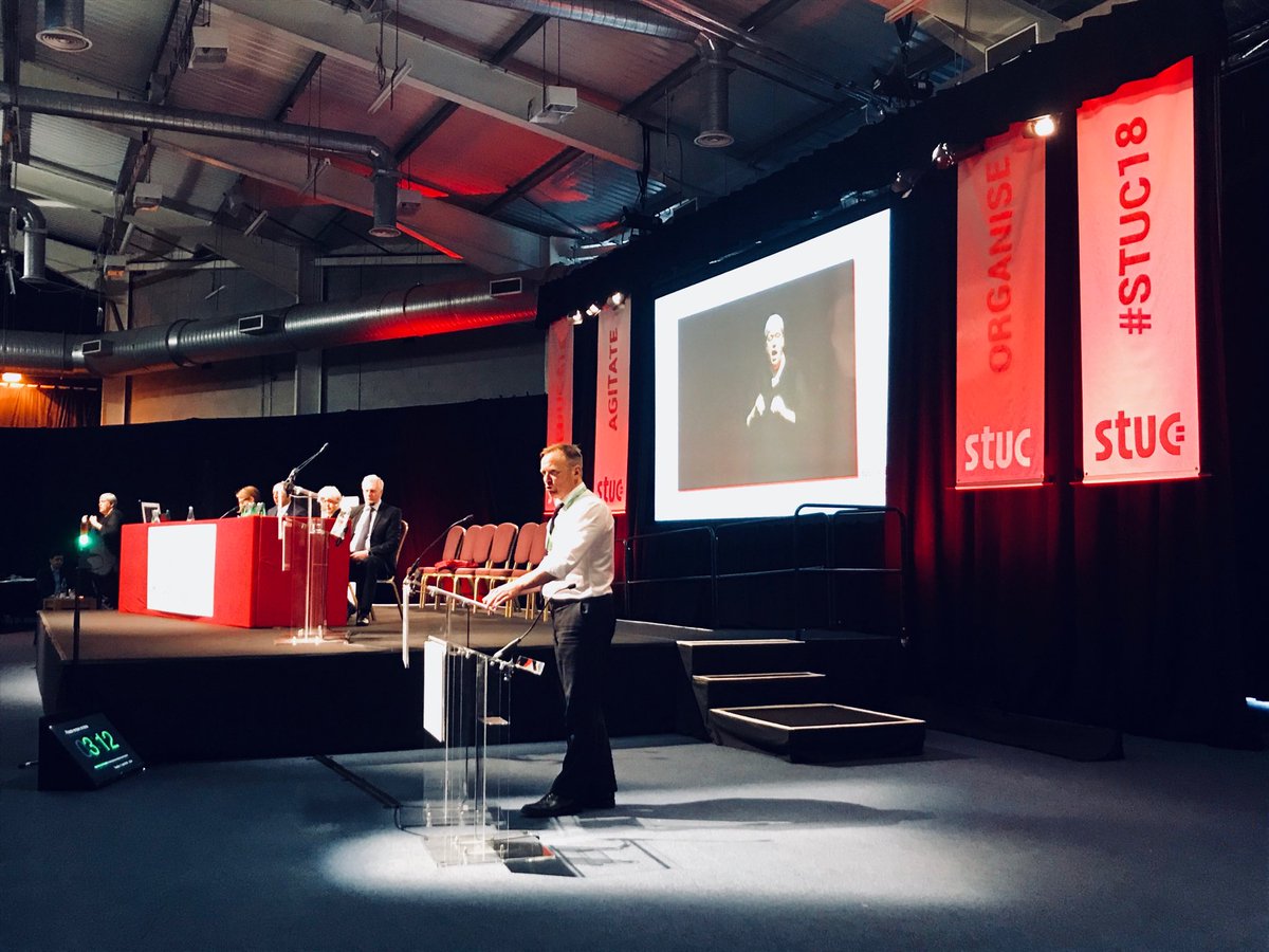 GMBScotOrg's tweet photo. Our GMB Scotland Secretary, Gary Smith, thanks #stuc18 for supporting our #battleforbifab and tells Congress “GMB will not apologise or stop challenging to defend Scottish energy sector jobs.” https://t.co/xDqTCOl9KQ