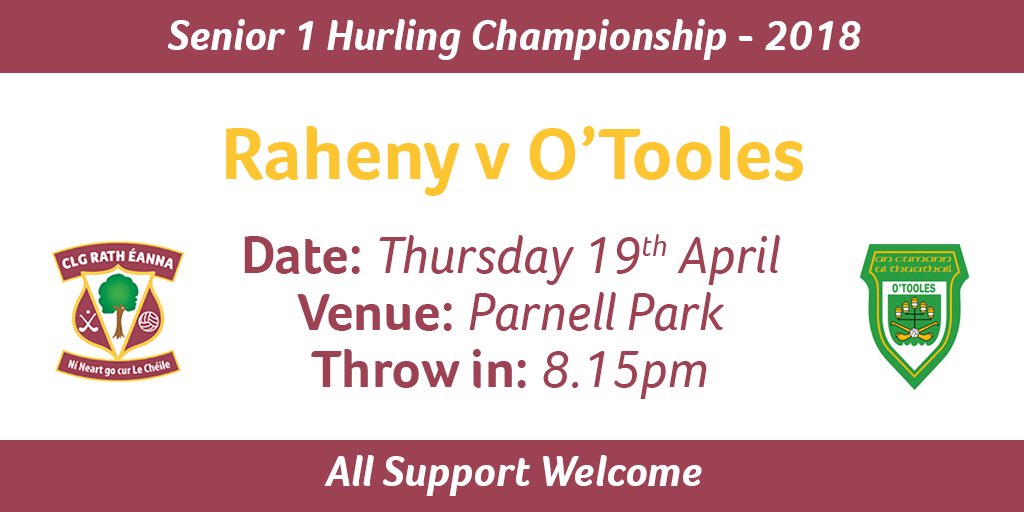 RahenyGAA's tweet photo. #SHC1

Thursday 19th April

📍Parnell Park

Throw-In 8.15pm

#supportwelcome https://t.co/AXNNgUWO4H