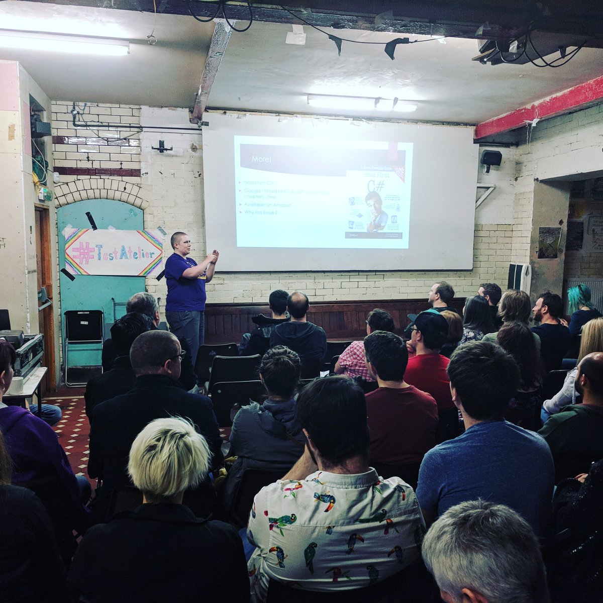 Rosicadia's tweet image. Francis White talking about the journey to technical testing @testing_atelier #TestAtelier #TestingAtelier